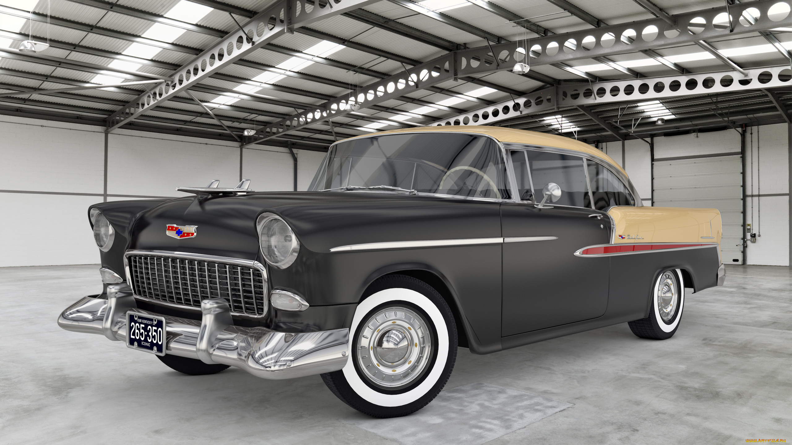 , 3, 1955, bel, chevrolet, air, custom